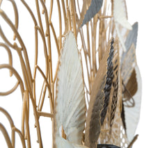 Panneau décoratif en métal Luxy feuilles géométriques et couleurs variées