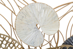 Panneau décoratif en métal Luxy feuilles géométriques et couleurs variées