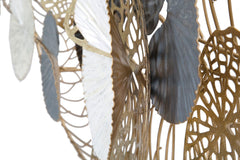 Panneau décoratif en métal Luxy feuilles géométriques et couleurs variées