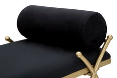 Banc velours Noir métal doré