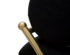 Banc velours Noir métal doré