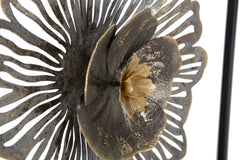 Panneau décoratif en métal fleurs et feuilles 3D