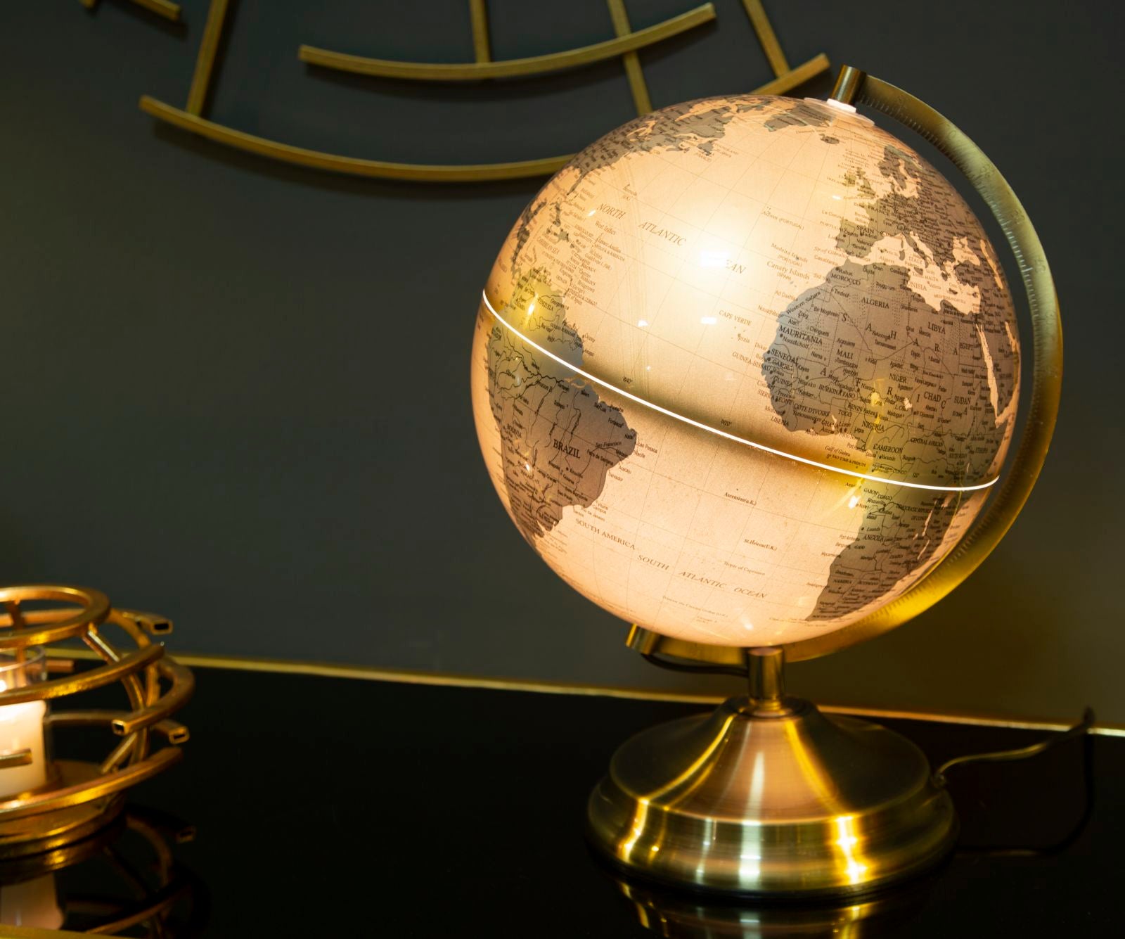 GLOBE ORANGE C/LUCE CM Ø 25X38
