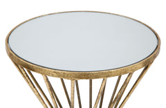 Table ronde Hypnos métal doré et verre