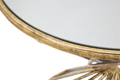 Table ronde Hypnos Métal Or et Verre