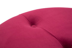 Pouf de rangement rond Velours Bordeaux avec franges