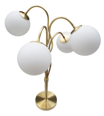 Lampe de table Glamy 4 lumières Métal doré et Verre opaque