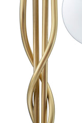 Lampadaire Glamy Métal Doré 4 Lumières Sphères en Verre Opaque