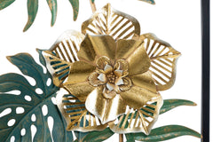 Panneau décoratif en métal Campur motifs géométriques et floraux