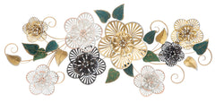 Panneau en métal motifs floraux 3D
