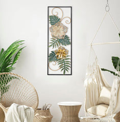 Panneau décoratif en métal Campur motifs géométriques et floraux