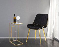 Table basse rectangulaire métal doré et plateau en verre