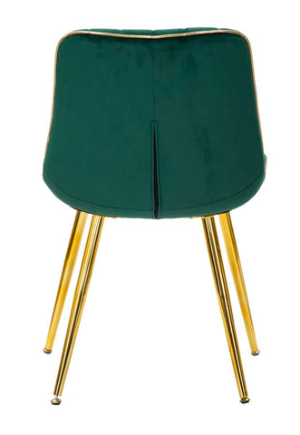 Chaise verte rembourrée Paris pieds en métal doré (ensemble de 2)