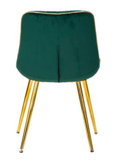 Chaise verte rembourrée Paris pieds en métal doré (ensemble de 2)