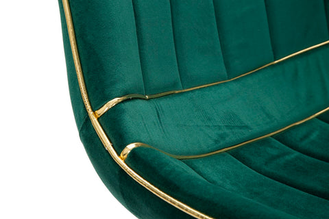 Chaise verte rembourrée Paris pieds en métal doré (ensemble de 2)