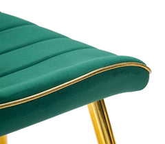 Chaise verte rembourrée Paris pieds en métal doré (ensemble de 2)