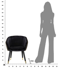 ARMCHAIR PARIS NERA/GOLD CM 62X58X78