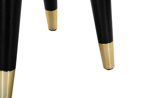 Taburete crema Terciopelo patas de metal negro acabado dorado
