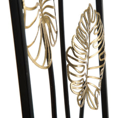 Panneau rectangulaire en métal motifs géométriques et fleurs