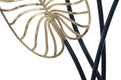 Panneau rectangulaire en métal motifs géométriques et fleurs