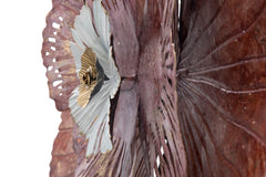 Panneau métallique Bunga feuilles 3D