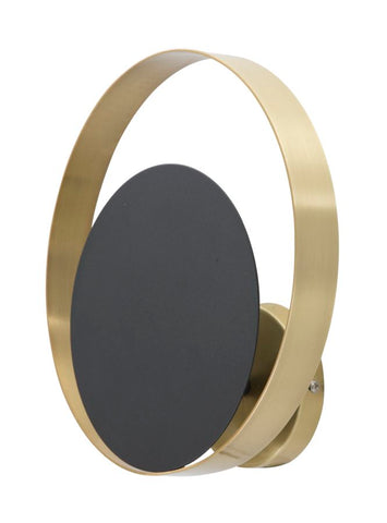 Lámpara de pared de metal negro y dorado