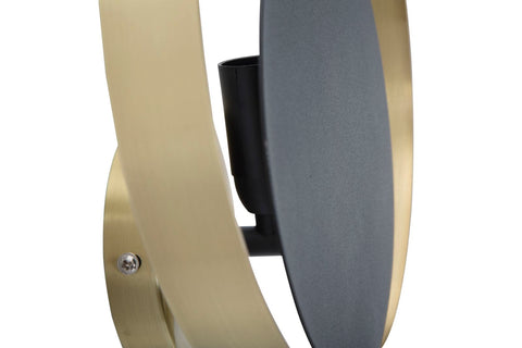 Lámpara de pared de metal negro y dorado