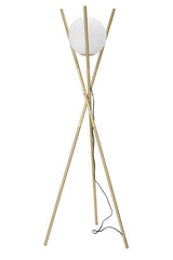 Lampe sur pied Glamy métal doré sphère en verre blanc