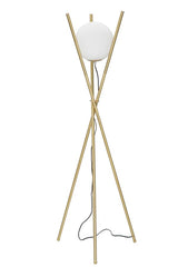 Lampe sur pied Glamy métal doré sphère en verre blanc