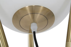 Lampe sur pied Glamy métal doré sphère en verre blanc