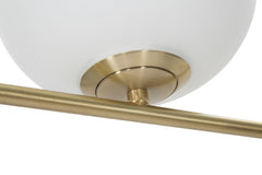 Lampe sur pied à 2 lumières Glamy Métal Doré et Verre Blanc