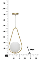 Lampe de plafond Glamy sphère en verre blanc et métal doré