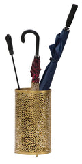 Porte-parapluie rond métal doré