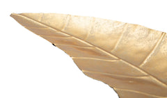 Plateau en métal doré forme feuille