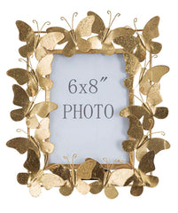 Cadre photo métal doré décor papillons