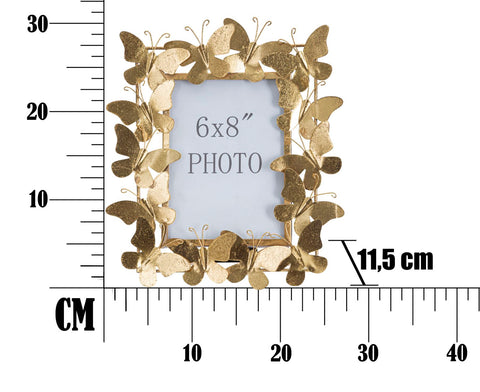 Cadre photo métal doré décor papillons