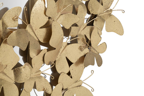 Miroir mural ovale décoré Papillon cadre doré