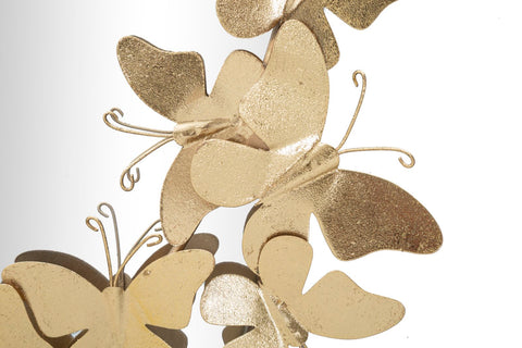 Miroir mural ovale décoré Papillon cadre doré