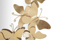 Miroir mural ovale décoré Papillon cadre doré