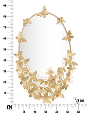 Miroir mural ovale décoré Papillon cadre doré
