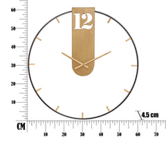 Horloge murale métal noir et doré