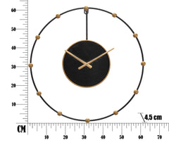 Horloge murale métal noir et doré