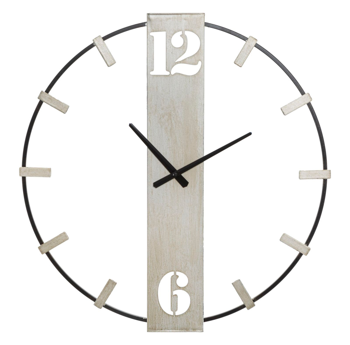 Reloj de pared metálico Negro y Plata