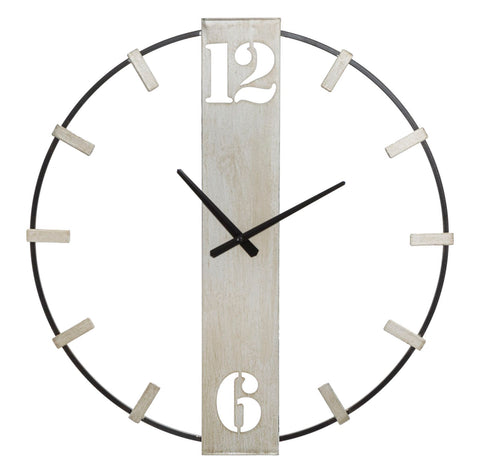 Reloj de pared metálico Negro y Plata