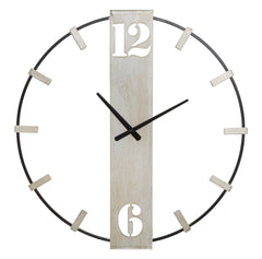 Horloge murale en métal Noir et Argent