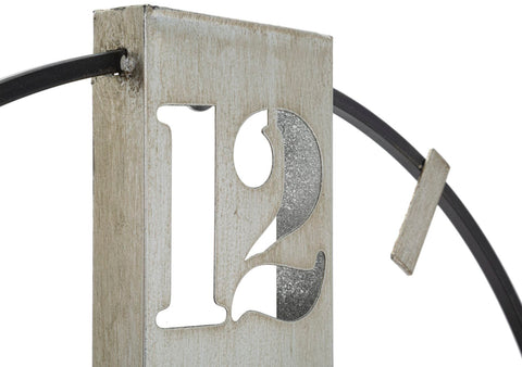 Reloj de pared metálico Negro y Plata