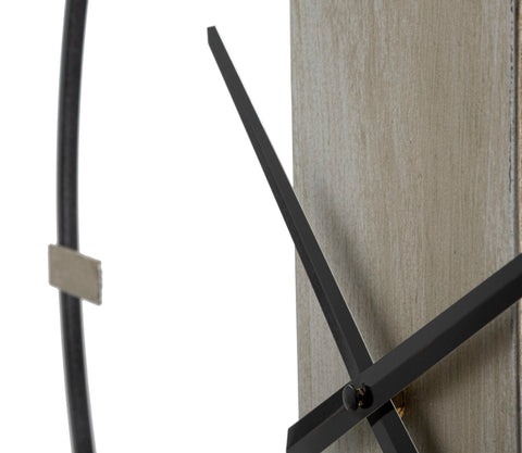 Reloj de pared metálico Negro y Plata