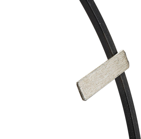 Reloj de pared metálico Negro y Plata
