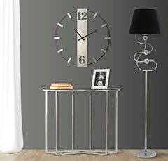 Horloge murale en métal Noir et Argent