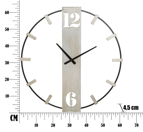 Reloj de pared metálico Negro y Plata